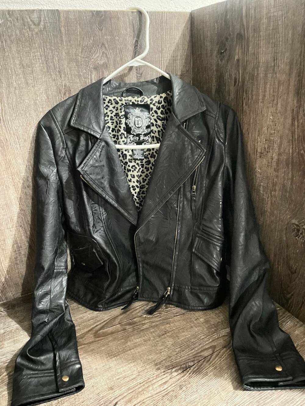 Tres Bien Black Leather Biker Jacket